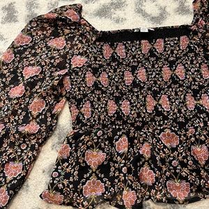 Smocked floral top